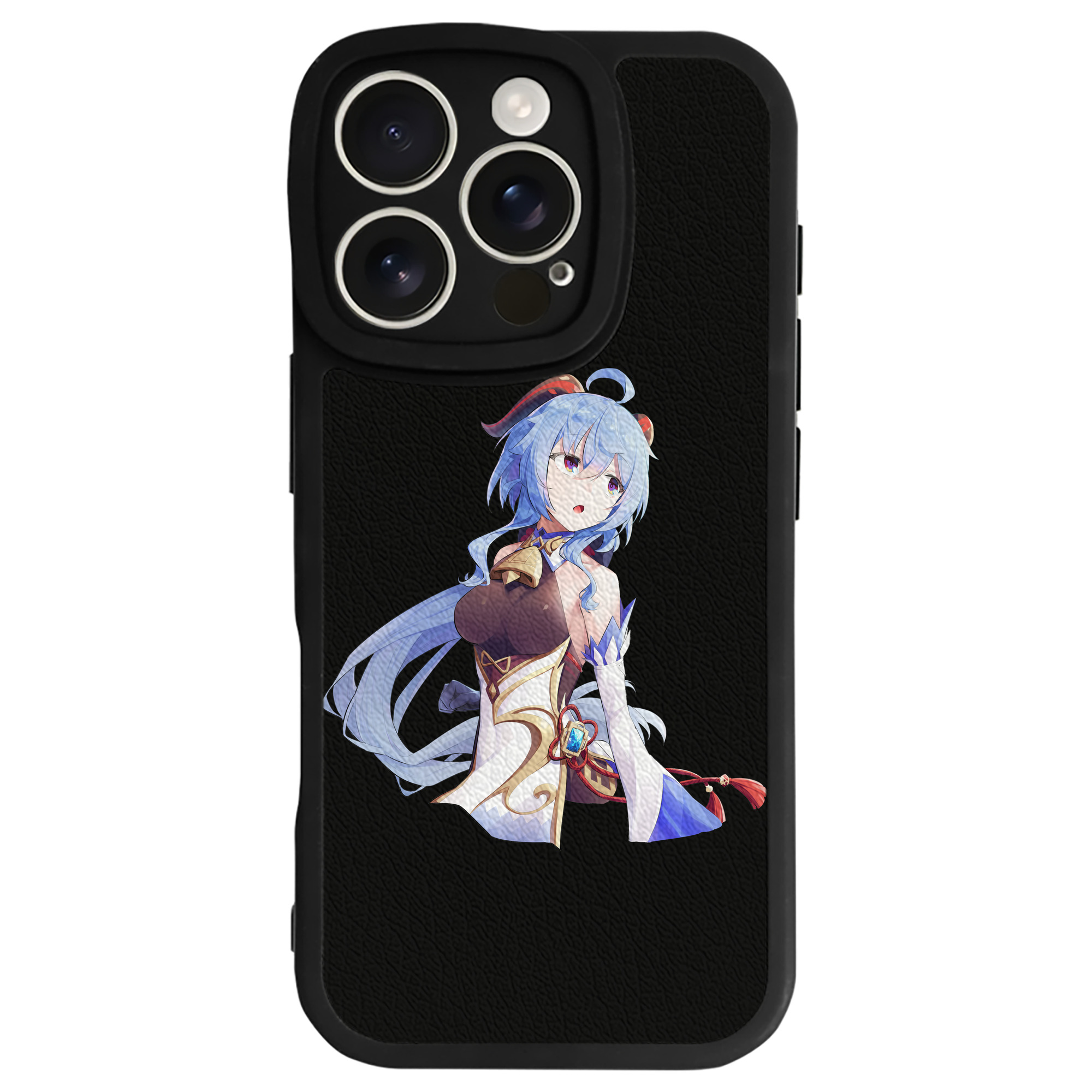 げんし神 甘雨 かんう genshin Ganyu 【iPhone 16シリーズ対応】シリコンスマホケース（レザー調） 材質：シリコン